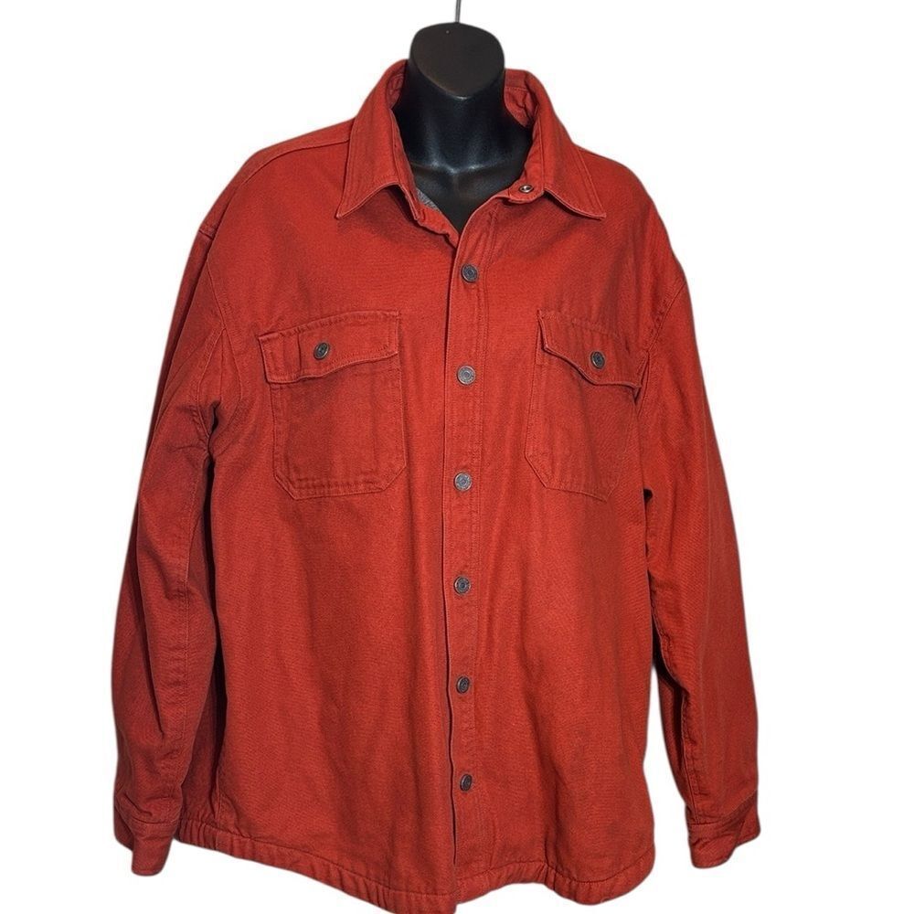 Duluth trading co men’s large fire hose trucker jacket burnt orange rugged